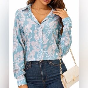 Light Blue Floral Women’s Top